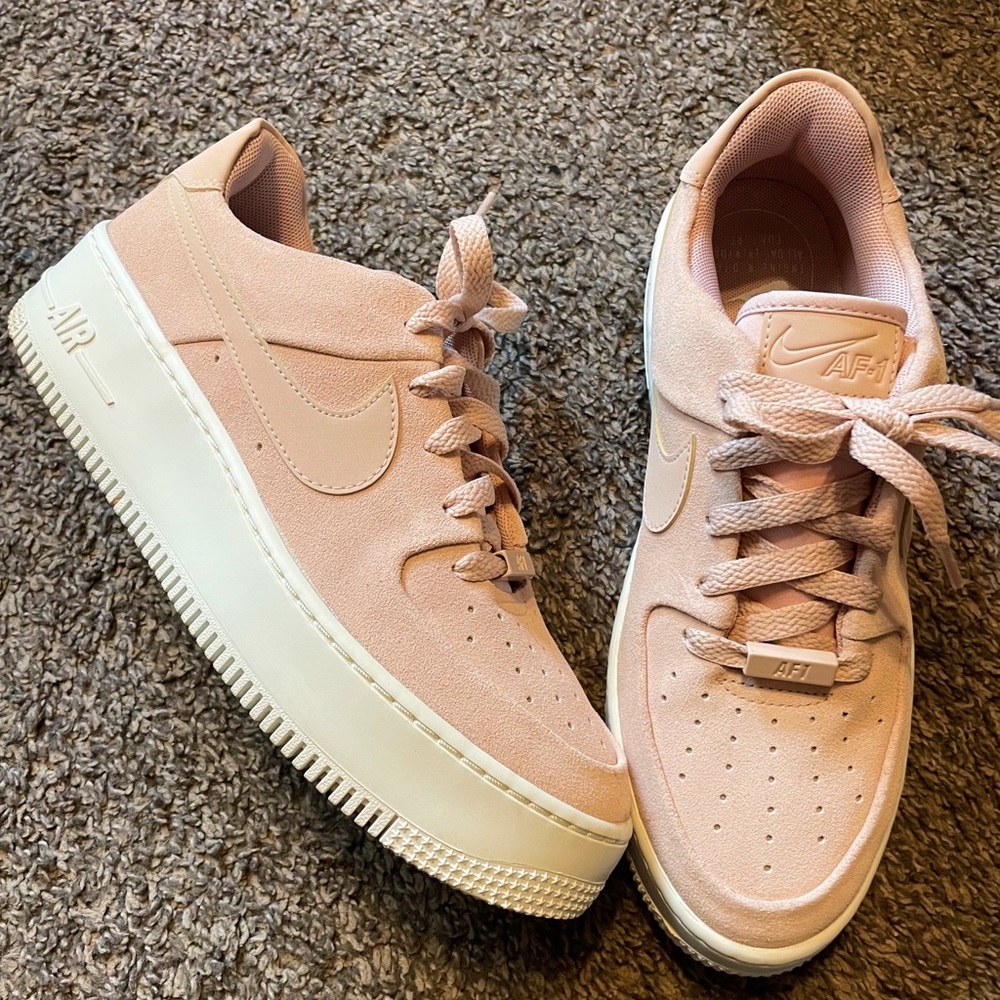 Nike Pink Suede Airforce - size 9